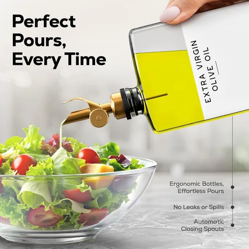 Miniatura 4 de Botella dispensadora de aceite de oliva de vidrio para cocina de Brighter Barns - Dispensador de jarabe de café, botella de aceite y vinagre
