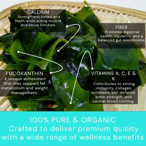 Miniatura 5 de Ocean's Balance Wakame Flakes orgánico – Algas marinas de la costa de Maine – Verduras marinas del océano Atlántico, perfectas para dieta