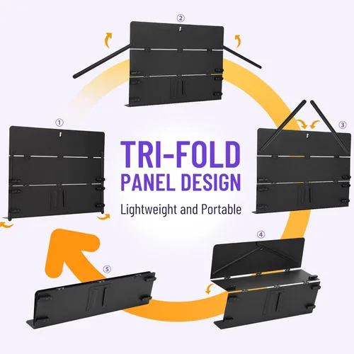 Miniatura 4 de CAHAYA Soporte de partituras plegable con panel triple Soporte de música portátil con bolsa de transporte Material de metal esmerilado mate Altura