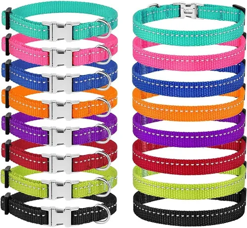 Miniatura 4 de CollarDirect Collar reflectante para perro o cachorro pequeño, mediano y grande con hebilla de liberación rápida, para machos y hembras, nailon Rojo
