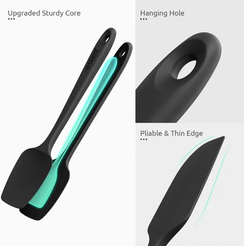 Miniatura 6 de Juego de espátulas de silicona U-Taste con resistencia al calor de 600 grados Fahrenheit (Negro)