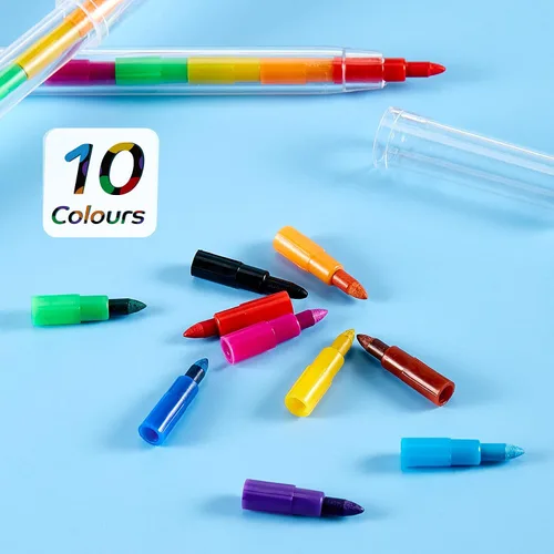 Miniatura 4 de Outus 30 lápices apilables de colores a granel, regalos de graduación, regalos de fin de año, recuerdos de fiesta de bricolaje, lápiz arcoíris