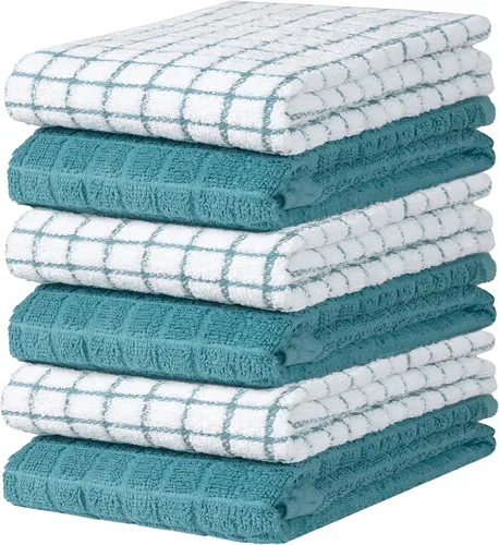 Bumble - Toallas de cocina | Toallas de cocina 100% algodón con lazo para colgar, 16 x 28 pulgadas, 380 GSM, juego de toallas de cocina absorbentes,