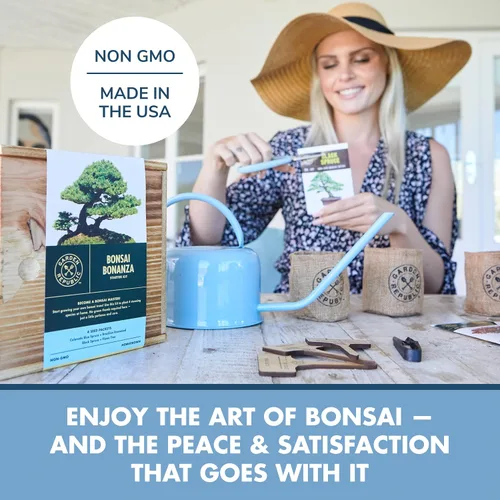 Miniatura 2 de Kit de principiantes de semillas de árbol Bonsai, Mini juego de cultivo de plantas Bonsai, 4 tipos de semillas, macetas, tijeras de podar