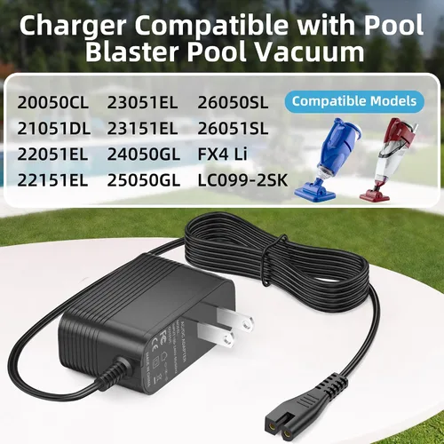 Miniatura 2 de Cargador para Pool Blaster Catfish Li 22051EL 23051EL 20050CL 21051DL 26051SL 22151EL 26050SL Cable de alimentación para Water Tech LC099-2SK