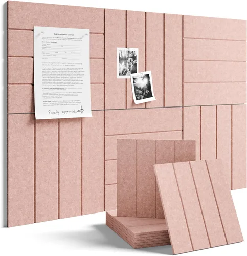 Miniatura 66 de Tablero de anuncios de fieltro grande de 36 x 24 pulgadas, alternativa al tablero de corcho – Paquete de 6 con 40 pestañas adhesivas extraíbles