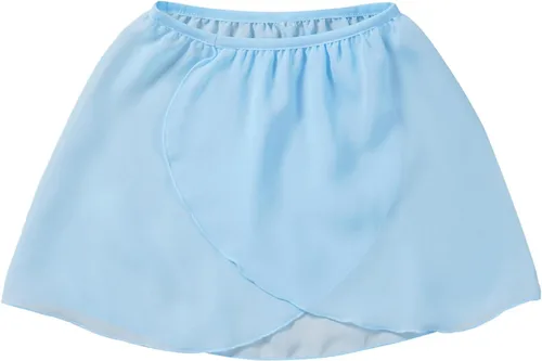 Miniatura 8 de Falda cruzada de ballet para niñas, falda de baile de gasa sin cierre para mujeres pequeñas