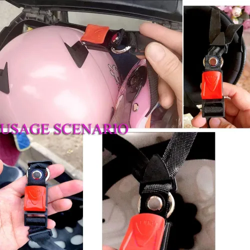 Miniatura 7 de Juego de 2 hebillas de liberación rápida para casco de ciclismo con anillos tóricos abiertos para casco de bicicleta, adaptador de correa