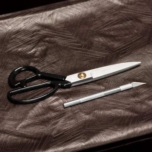 Miniatura 5 de Tijeras de coser ultra afiladas + cuchillo de manualidades – Tijeras profesionales resistentes de 9 pulgadas – Tijeras multiusos: oficina y Plata 9