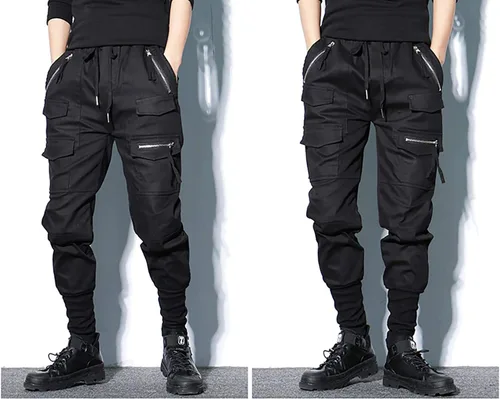 Miniatura 5 de MOKEWEN Pantalones deportivos tipo harén tipo cargo para hombre