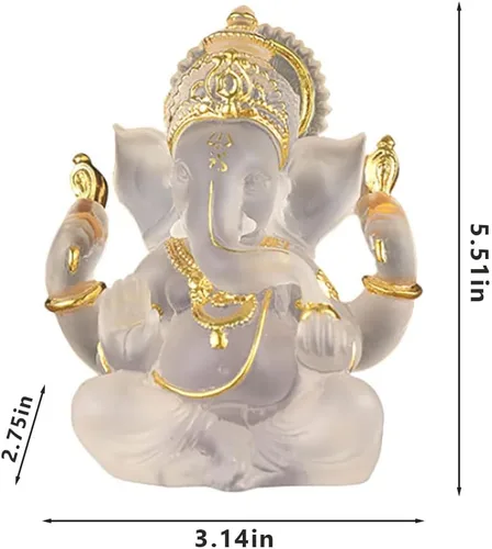 Miniatura 3 de Estatua de Ganesha, estatua de Ganesha, estatua de Buda hindú (blanco)