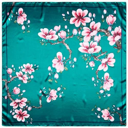 Miniatura 6 de vabovin Silk Like Head Scarf for Women Satin Printed Bandana for Hair Wrapping Fashion Accessory 35 Inch Square Hair Scarf