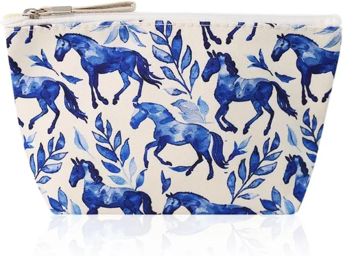 Miniatura 9 de Bolsa de maquillaje, organizador de viaje, neceser para mujer, pequeña funda de cosméticos para bolso, lindo embrague de almacenamiento de tela