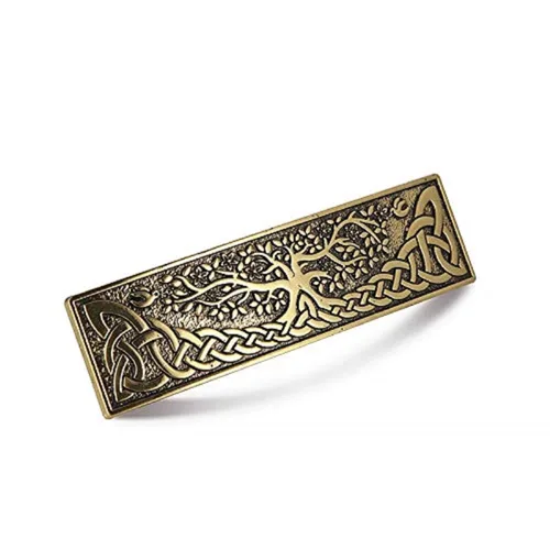 Miniatura 13 de Kkjoy Pasadores de pelo con nudo celta, pinzas grandes hechas a mano, pinzas de pelo retro vintage de metal francés, accesorio para el cabello Nudo