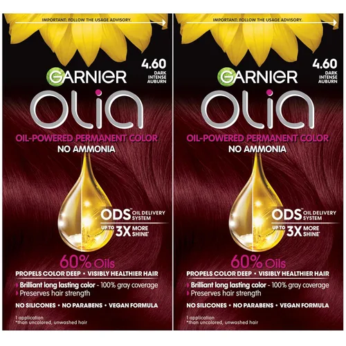 Miniatura 34 de Garnier Olia Tinte para el cabello permanente rico en aceite de color brillante sin amoníaco, 5.0 marrón medio (paquete de 2) tinte para el cabello