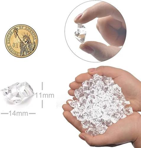 Miniatura 2 de TITA-DONG Cubitos de hielo de cristales de diamante, rocas de hielo trituradas falsas transparentes, diamantes falsos transparentes, diamante