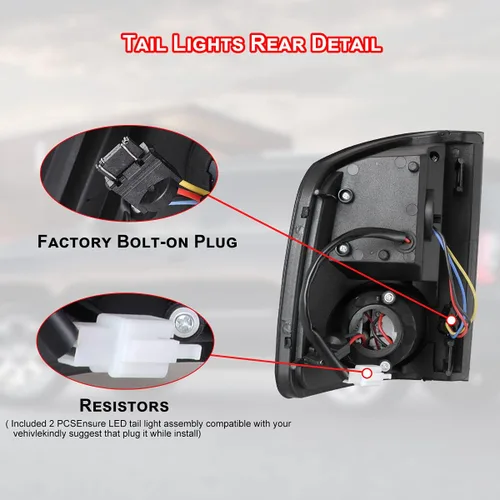 Miniatura 6 de Nixon Offroad Luces traseras LED para Chevy S10 GMC Sonoma 1994-2004 y camioneta Isuzu Hombre 1996-2000, repuesto para el lado del conductor