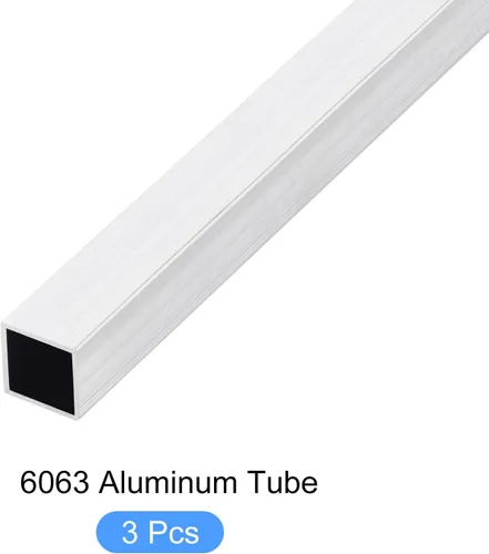 Miniatura 5 de METALLIXITY Tubo cuadrado de aluminio (0.787 in x 0.787 in x 0.031 in x 7.874 in) 3 piezas, tubo de aluminio 6063 - para muebles del hogar