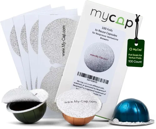 My-Cap Sellos de aluminio para cápsulas Nespresso Vertuo - Tapas de aluminio reutilizables para prolongar la vida útil de las cápsulas Nespresso