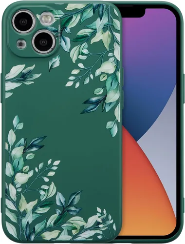 Miniatura 101 de RALEAVO Funda Floral para iPhone 12, Cubierta de Silicona Líquida con Bonito Patrón de Rama de Flores para Niñas y Mujeres, Funda Protectora de Goma