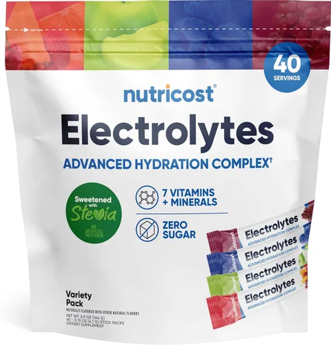 Miniatura 8 de Nutricost Complejo de electrolitos, sabor a frambuesa azul, 40 paquetes de varillas - Complejo de hidratación avanzada