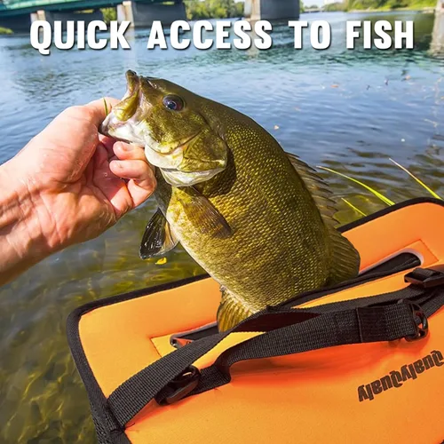 Miniatura 7 de QualyQualy Cesta Flotante para Peces para Peces Vivos Capturados, Soporte de Pesca Plegable de 10/15 Galones, Cubo de Pececillos, Jaula de Square