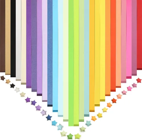 Miniatura 26 de FoDau770 Tiras de papel de estrella de color sólido, 1080 hojas de papel de estrella de origami para manualidades, regalo, proyecto de bricolaje, 10