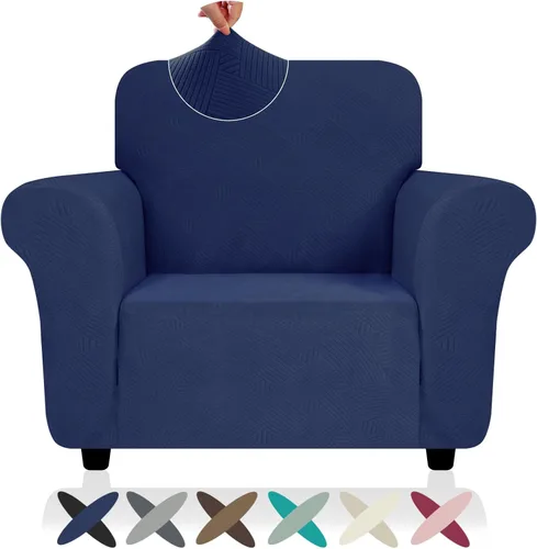 Miniatura 30 de ZNSAYOTX Funda súper elástica para silla (30"-47"), nuevas fundas de silla a rayas para sala de estar, aptas para perros y mascotas, protector