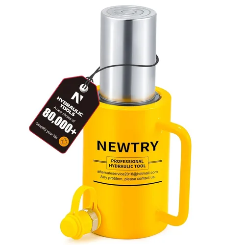 Miniatura 11 de NEWTRY Cilindro Hidráulico de 10 Toneladas Jack Largo de 4" de Carrera Porta Power Ram Jack Cilindro de Elevación Se Retrae Automáticamente