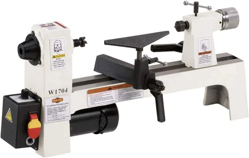 Miniatura 3 de SHOP FOX W1704 - Torno de sobremesa de 1/3 caballos de fuerza y mini portabrocas D4103 con pérgolas