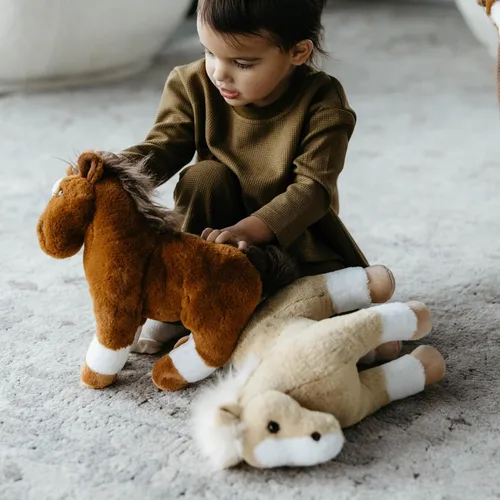 Miniatura 6 de The Petting Zoo Peluche de caballo Palamino de pie, regalos para niños, animales salvajes de corral Onez, juguete de peluche de caballo Palamino, 12