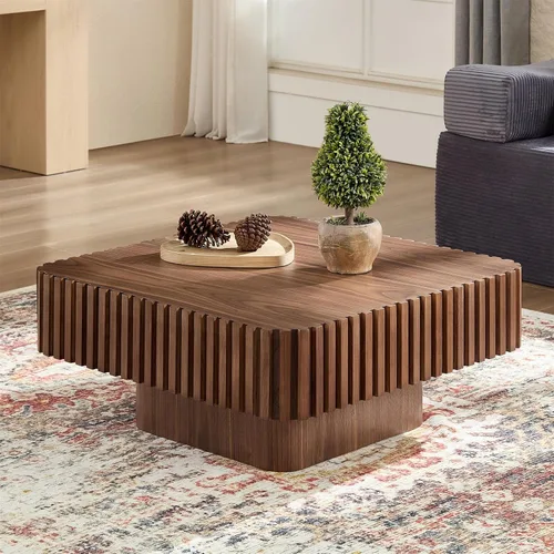 Miniatura 13 de LKTART Mesa de Centro con Tapa Elevable para Sala de Estar, Mesa de Centro Acanalada de Acento con Almacenamiento, Mesa de Té Central Rectangular