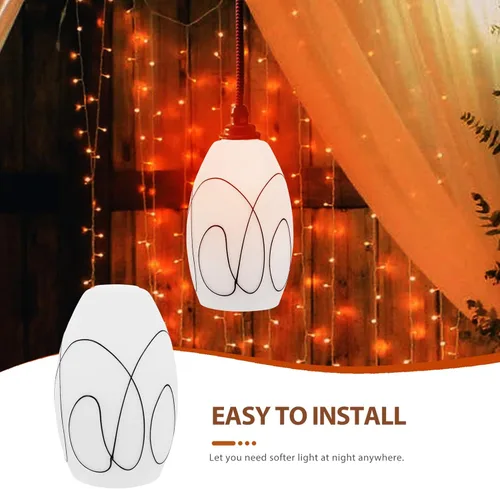 Miniatura 3 de OSALADI Elegante pantalla de cristal moderna lámpara colgante pantalla reemplazo lámpara cubierta para la luz de techo sala de estar