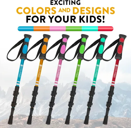 Miniatura 5 de Kids Hiking Poles by USA Brand - Lightweight Collapsible Kids Walking Stick w/Quick Adjustable Flip Locks