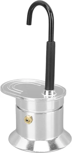 Miniatura 3 de ZJchao Olla de café expreso de una sola boquilla, 1 taza 50ML aleación de aluminio cafetera italiana para uso al aire libre