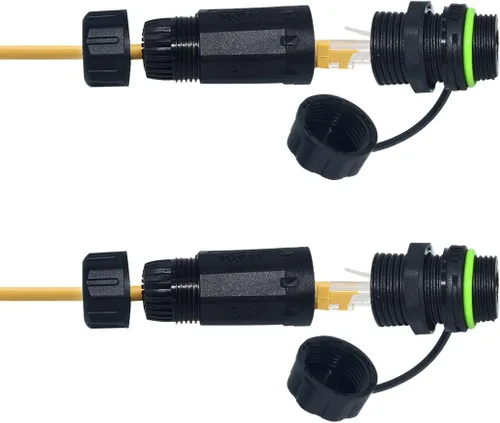 Miniatura 9 de Conector impermeable RJ45, conector de cable hembra a hembra, con acoplador de cable de blindaje CAT6-YMP23-Azul-2PCS