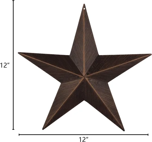 Miniatura 2 de EBEI Decoración de pared para el hogar de 12 pulgadas con diseño rústico de granero, estrella de metal