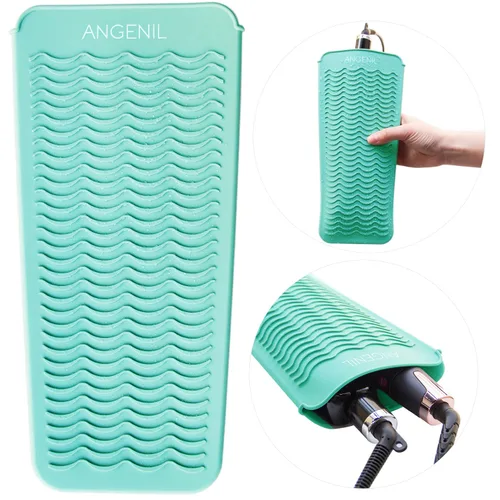 Miniatura 5 de ANGENIL Alfombrilla de silicona para rizador, resistente al calor para viajes, plancha plana de doble voltaje, alisadora de pelo, varita giratoria