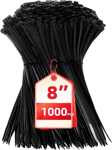 Miniatura 13 de Bridas para cables, paquete de 400 unidades, color negro, varios tamaños, 12+8+6+4 pulgadas, gestión de cables de nailon autobloqueante multiusos