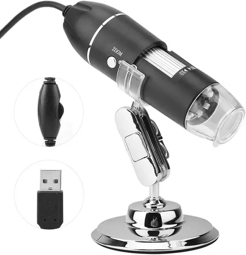 Miniatura 5 de Microscopio USB, 50X-500X 0.3MP Microscopio LED Lupa USB para computadora con soporte para verificación industrial de PCB, evaluación de joyas