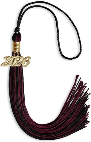 Miniatura 110 de Endea Graduation - Borla de doble color mixto con fecha dorada (negro/dorado antiguo, 2021)