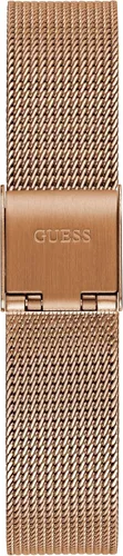 Miniatura 8 de GUESS Reloj para mujer de 1.102 in - Pulsera de tono dorado con esfera blanca y caja dorada