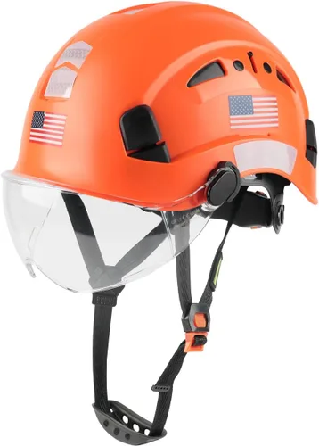 Miniatura 14 de GREEN DEVIL Casco de Seguridad Casco Duro con Visera Correa de Barbilla Ajustable Ligero Ventilado ABS Casco de Trabajo para Hombres y Mujeres Gris