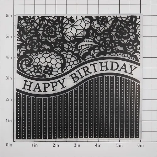 Miniatura 2 de DzIxY Carpetas de plástico en relieve para tarjetas de feliz cumpleaños, suministros de fabricación de tarjetas, plantillas de álbum de recortes 3D