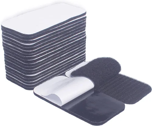 HUAYY 20 pares de tiras de gancho y bucle negras de 2 x 4 pulgadas, ideales para uso doméstico u oficina, cierres adhesivos resistentes de Negro