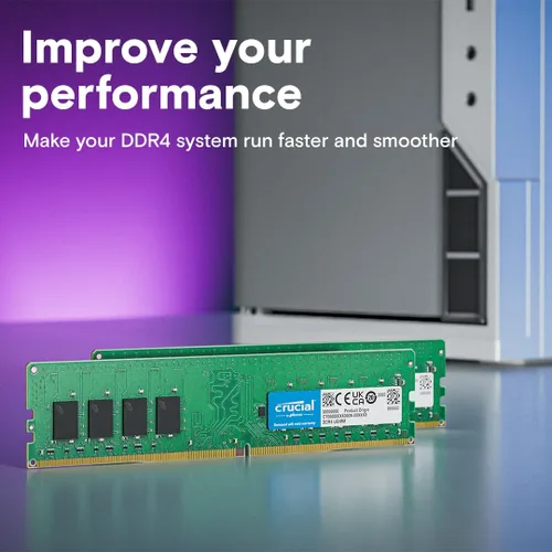 Miniatura 3 de Crucial Kit de RAM DDR4 de 16 GB (2 x 8 GB), 3200 MHz (PC4-25600) CL22 Memoria de escritorio, UDIMM 288-Pin, reducible a 2933/2666 MHz, compatible