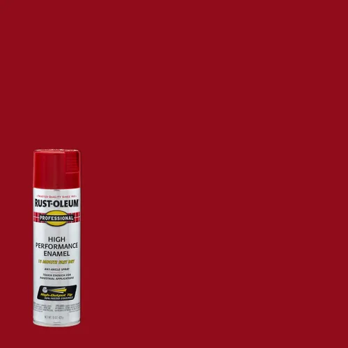 Miniatura 2 de Rust-Oleum 7564838 Pintura en aerosol profesional de esmalte de alto rendimiento, 15 onzas, rojo seguro brillante Rojo de seguridad brillante
