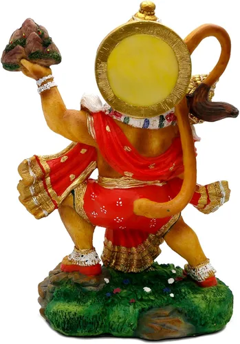 Miniatura 9 de alikiki Estatua de Hanuman volador de Dios hindú – 9.2 pulgadas de alto Jayanti Murti Pooja Diwali regalo para amigo indio, familia, altar puja