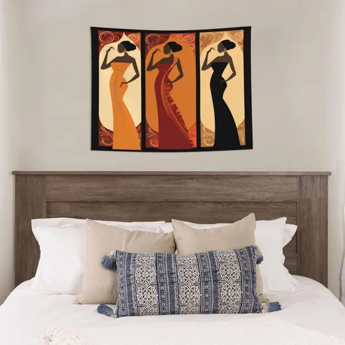 Miniatura 4 de Nameapo Tapiz para mujeres y niñas africanas para dormitorio, tapiz colgante de pared para sala de estar, dormitorio, manta para decoración