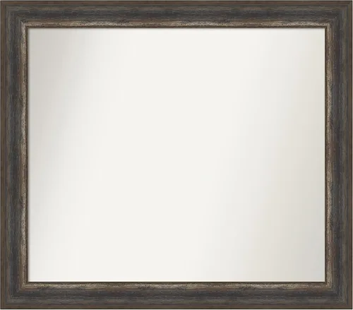 Miniatura 319 de Amanti Art Espejo de baño marrón para sobre el fregadero, 25 x 25 pulgadas, hecho a medida, espejo de tocador cuadrado marrón medio, marco de madera